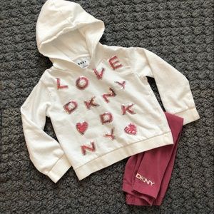 DKNY Sequined Hoodie Sweatshirt Set